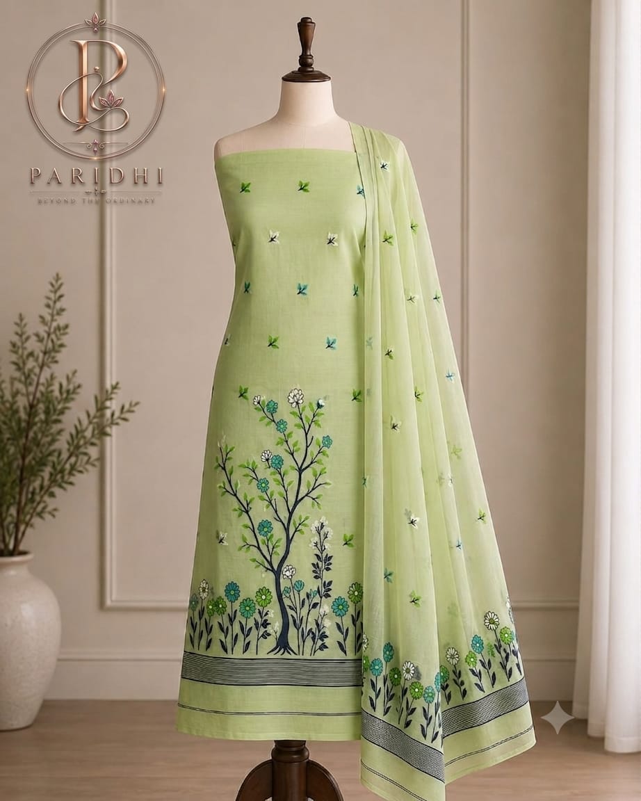 Pistachio slab cotton suit piece